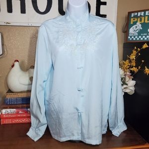 Vintage Daffodil Hand Embroidered Blouse XL